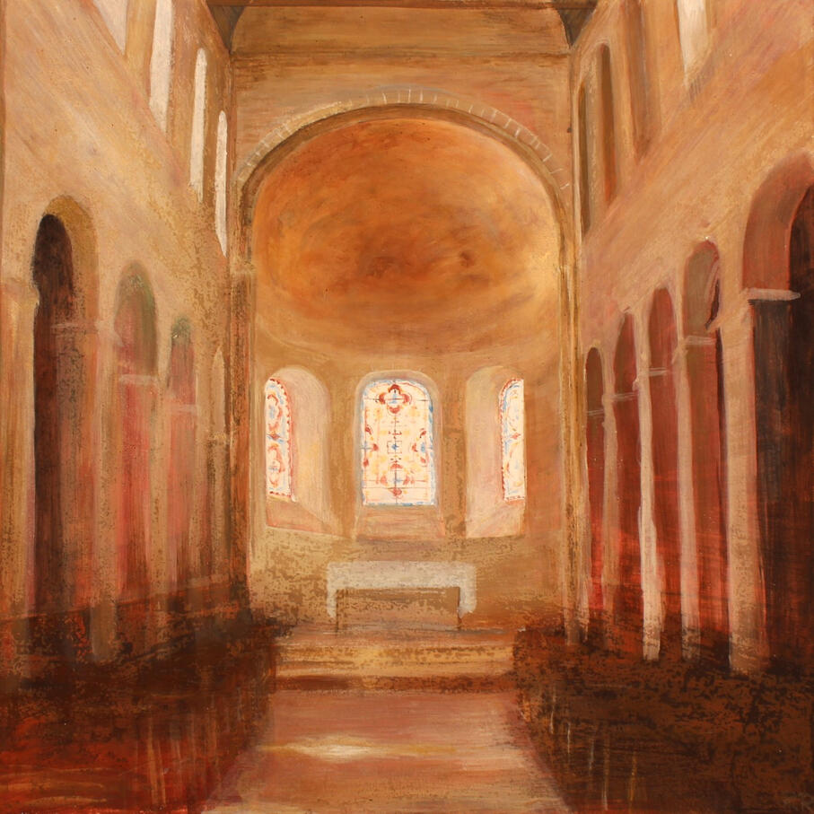 L'église Saint-Benoît-du-Sault / Fresque sur travertin, 2025